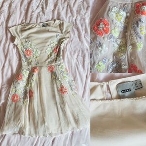 ASOS A line embroidered dress